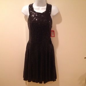 SOLD-Venus Black Sequin Dress